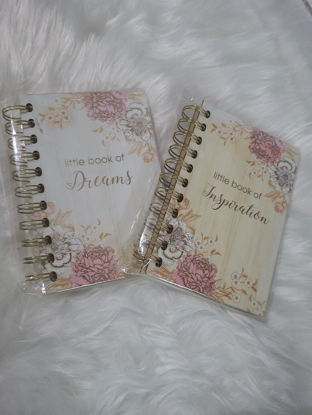 Tickled Pink Set of 2 Notebooks Dreams & Inspiration 4x6" 120 Pages Lined